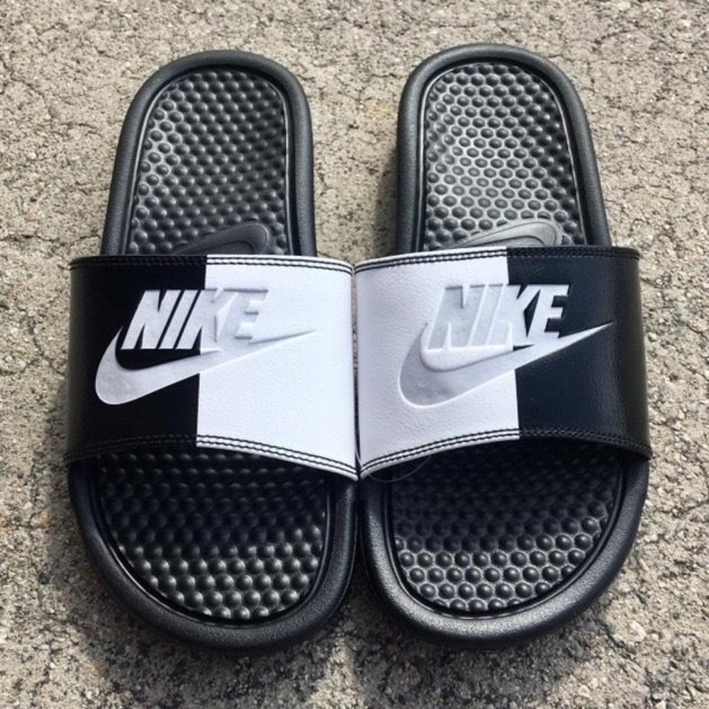 NIKE BENASSI SLIDES JUST DO IT White Black